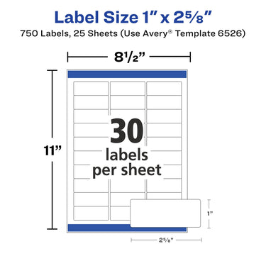 Avery Address Labels with Sure Feed and Easy Peel Technology, Glossy White Labels, 1